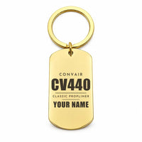 Thumbnail for Convair CV-440 Metropolitan - Key Chain - Tag + Name - Gold