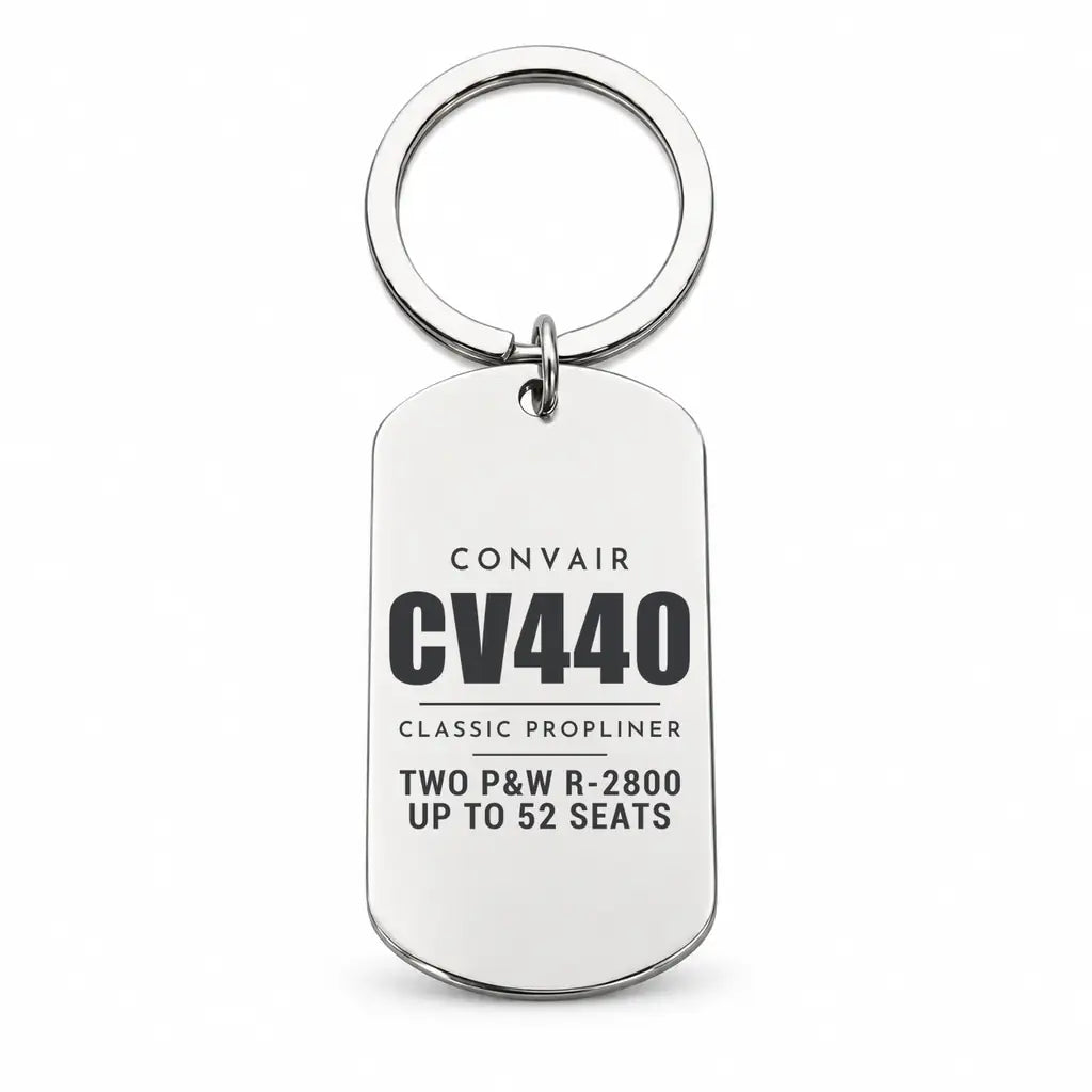 Convair CV-440 Metropolitan - Key Chain - Tag - Silver