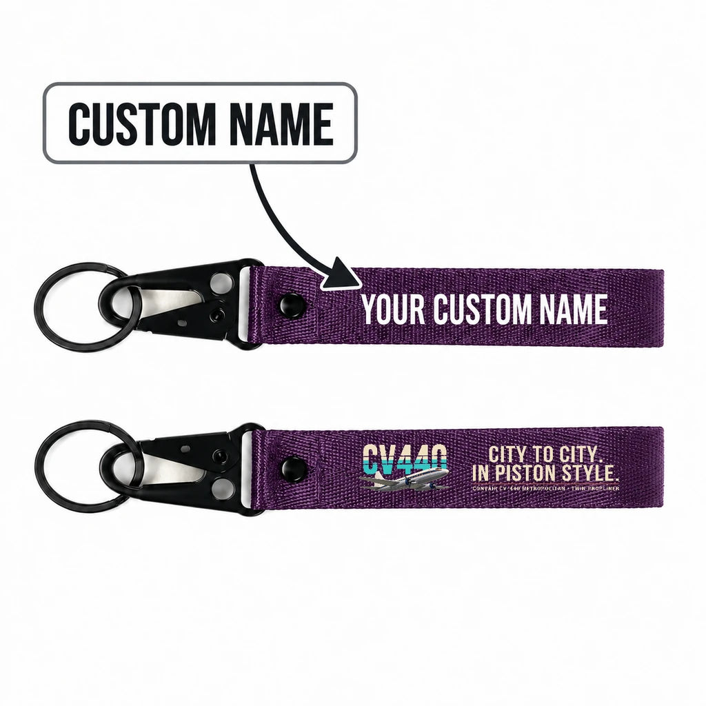 Convair CV-440 Metropolitan Hawk-Shaped Key Chains - Purple - Original - Personalized