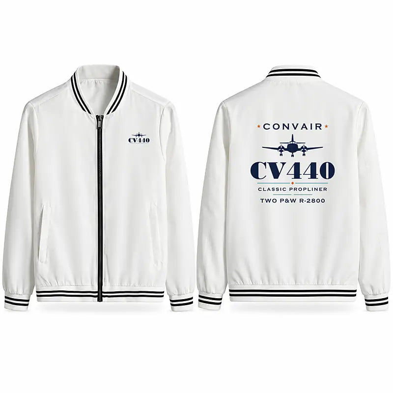 Convair CV-440 Metropolitan Stylish Jackets - Baseball Collar - Heritage - White