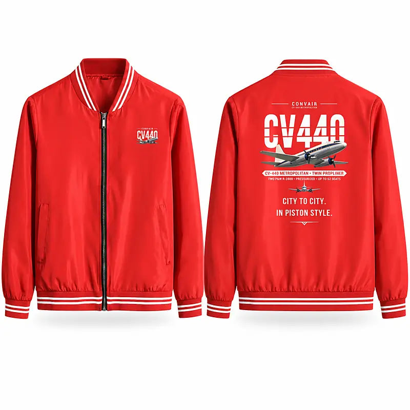 Convair CV-440 Metropolitan Stylish Jackets - Baseball Collar - Original - Red