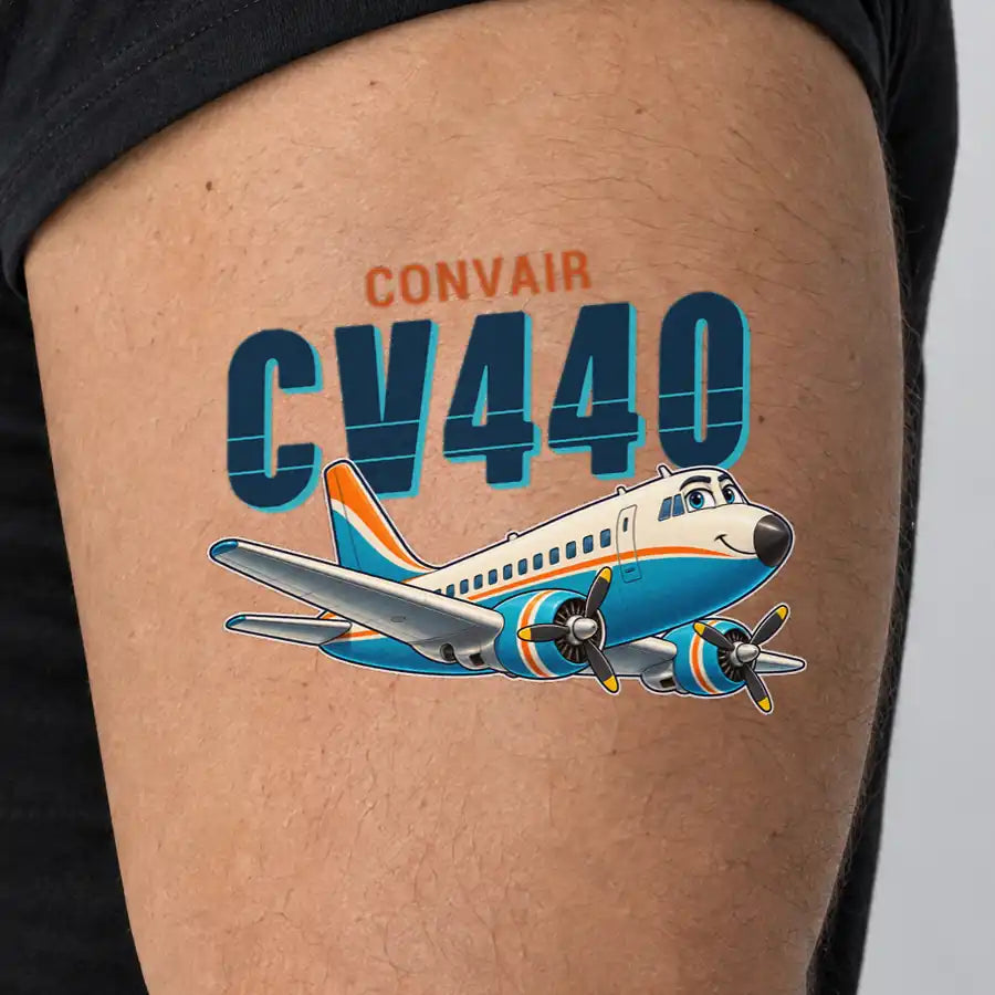 Convair CV-440 Metropolitan - Tattoo - Cartoon - Man