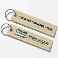 Thumbnail for Convair 580 Aviator Key Chains - Beige - Personalized