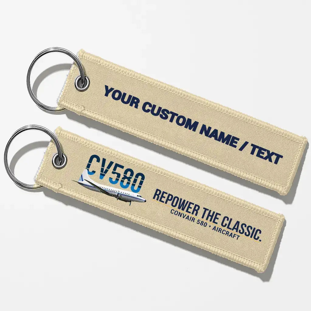 Convair 580 Aviator Key Chains - Beige - Personalized