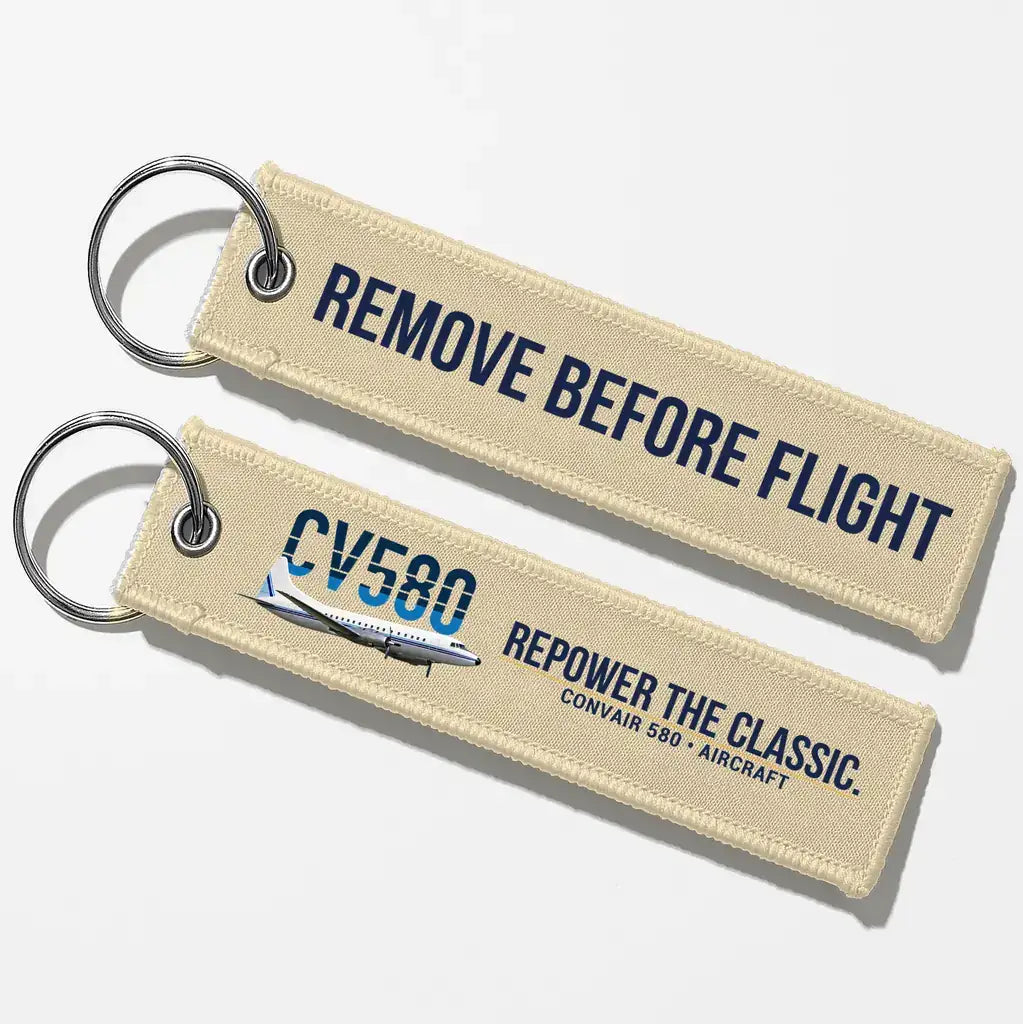 Convair 580 Aviator Key Chains - Beige - Remove Before Flight