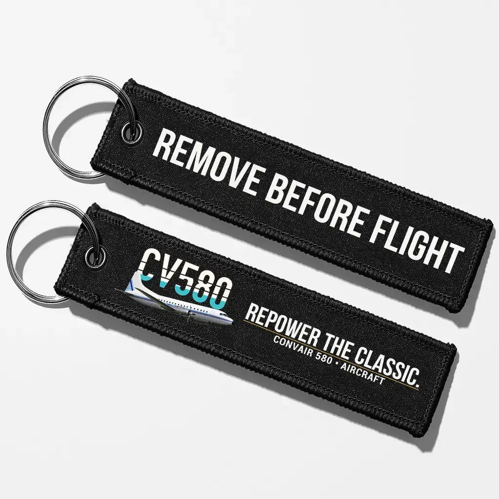 Convair 580 Aviator Key Chains - Black - Remove Before Flight