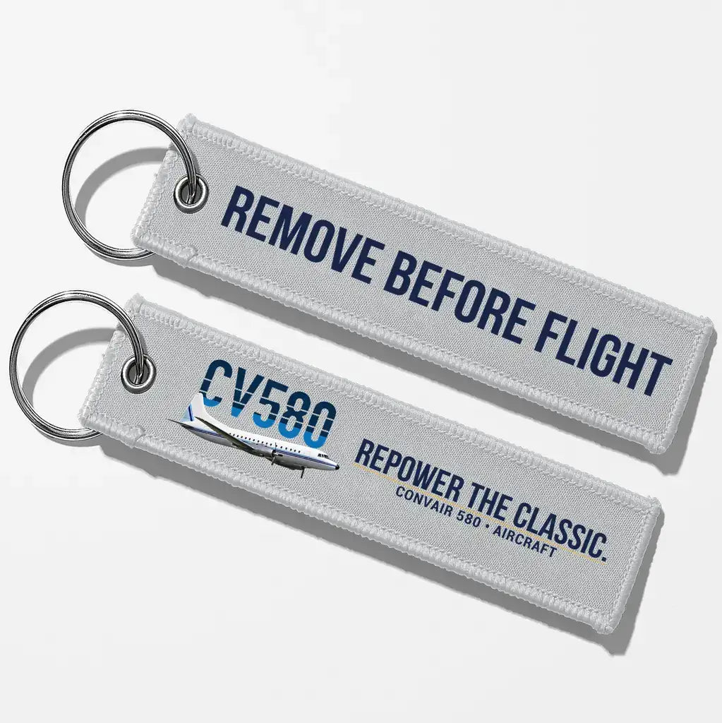 Convair 580 Aviator Key Chains - Light Gray - Remove Before Flight