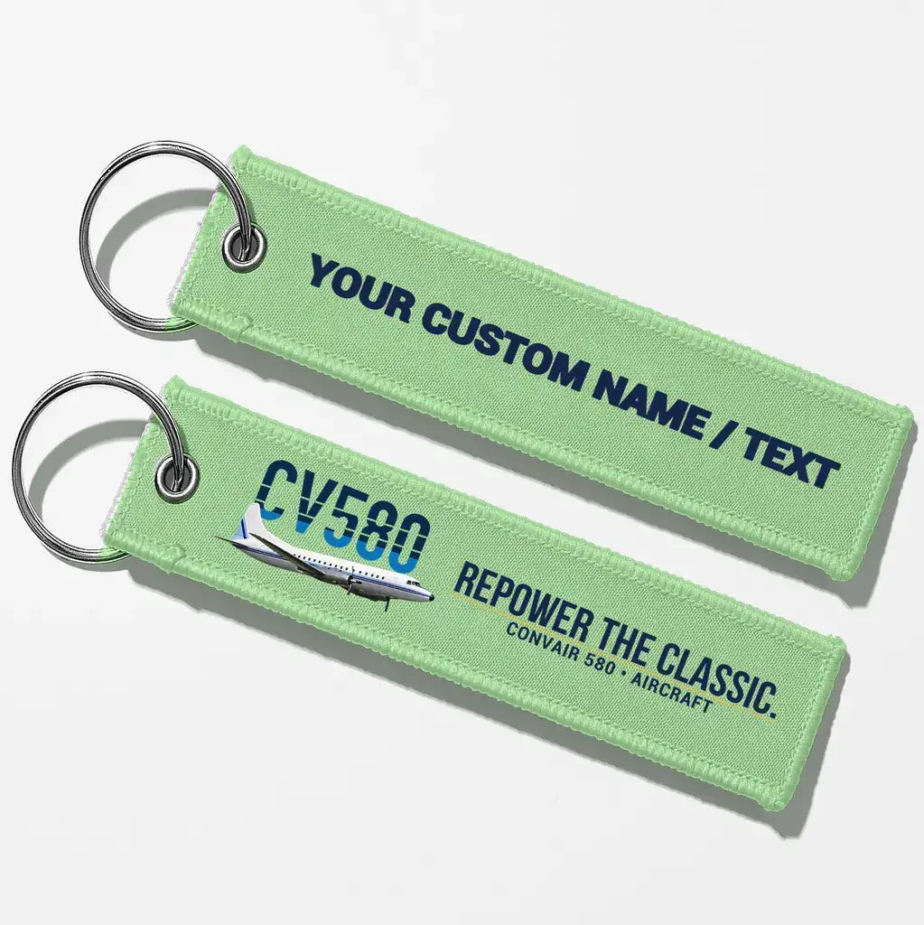 Convair 580 Aviator Key Chains - Light Green - Personalized