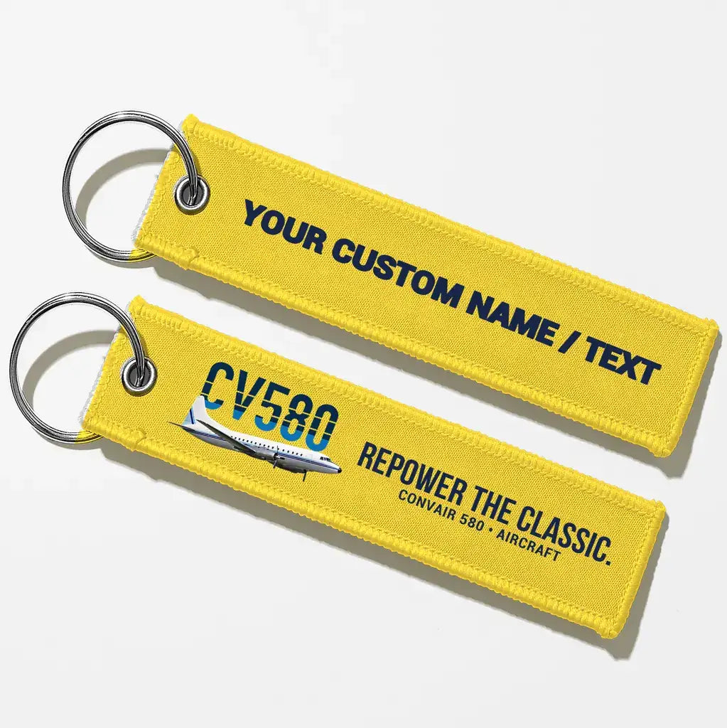 Convair 580 Aviator Key Chains - Yellow - Personalized