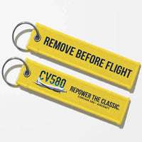Thumbnail for Convair 580 Aviator Key Chains - Yellow - Remove Before Flight
