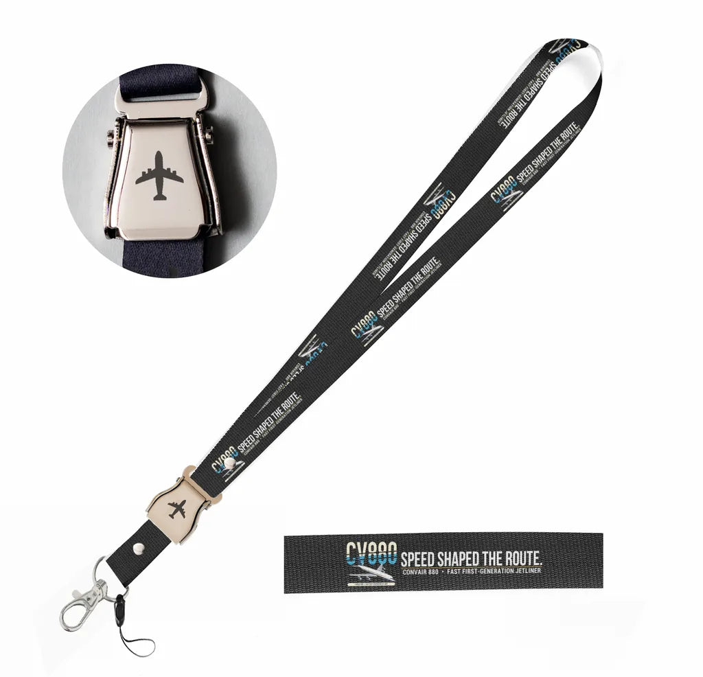 Convair 880 seat belt lanyard - black