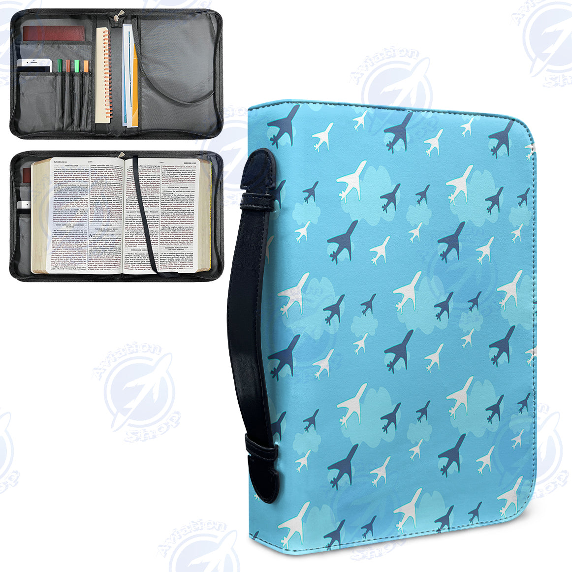Cool & Super Airplanes Designed PU Accessories Bags