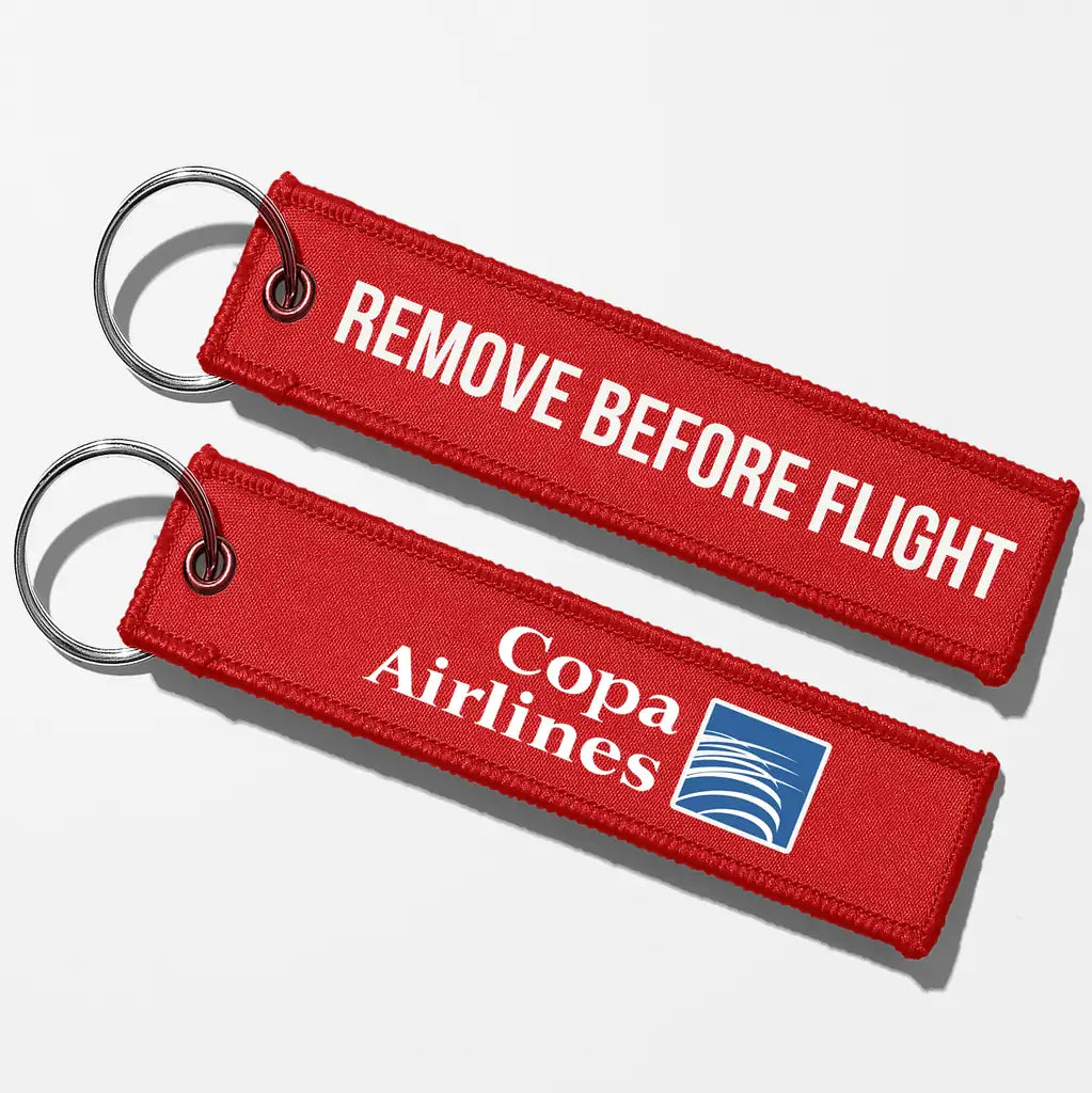 Copa Airlines Crew & Staff Tag Key Chains - Red - Remove Before Flight