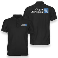 Thumbnail for Copa Airlines logo on black double side polo t shirt