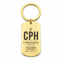 Thumbnail for Copenhagen Airport Kastrup CPH - Key Chain - Original Design - Gold