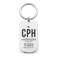 Thumbnail for Copenhagen Airport Kastrup CPH - Key Chain - Original Design - Silver