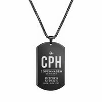 Thumbnail for Copenhagen Airport Kastrup CPH - Necklace - Original Design - Black