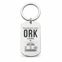 Thumbnail for Cork Airport ORK - Key Chain - Boarding Pass Style - Silver