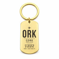 Thumbnail for Cork Airport ORK - Key Chain - Original Design - Gold