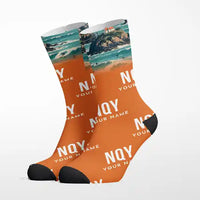 Thumbnail for Cornwall Airport Newquay (NQY) - Socks - Orange + Name