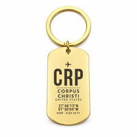 Thumbnail for Corpus Christi International Airport CRP - Key Chain - Original Design - Gold