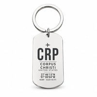 Thumbnail for Corpus Christi International Airport CRP - Key Chain - Original Design - Silver