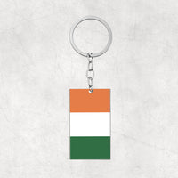 Thumbnail for Cote d'Ivoire Flag Designed Stainless Steel Flag Key Chains (Double Side)