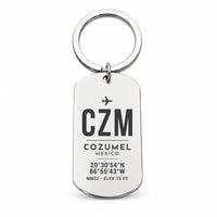 Thumbnail for Cozumel International Airport CZM - Key Chain - Original Design - Silver