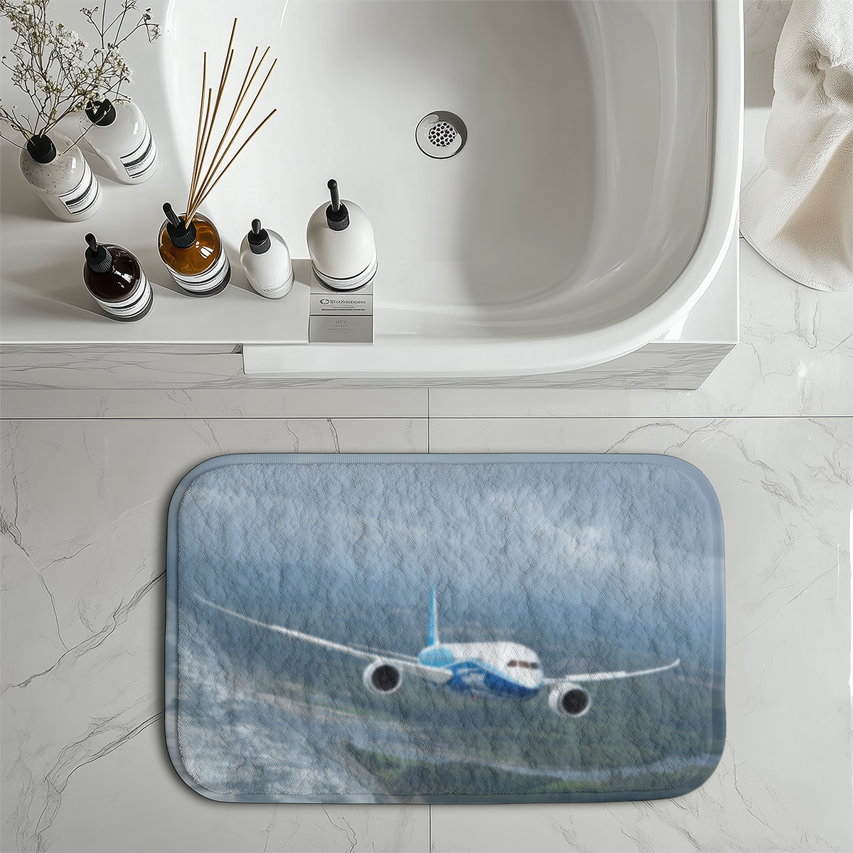 Cruising Boeing 787 Designed Bath Mats