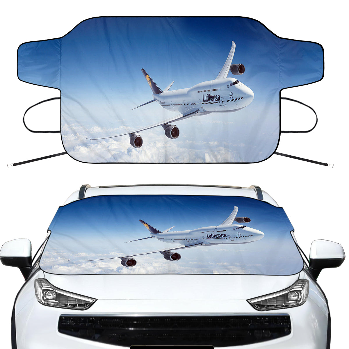 Cruising Lufthansa's Boeing 747 Designed Car Windshield Snow Covers