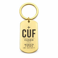 Thumbnail for Cuneo International Airport CUF - Key Chain - Original Design - Gold