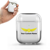 Thumbnail for Custom Name (Badge 2) Designed Transparent Earphone AirPods Cases