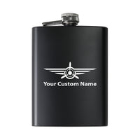 Thumbnail for Custom Name (Badge 3) Designed Stainless Steel Hip Flasks