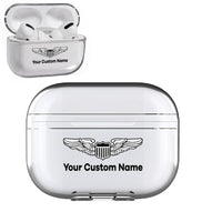 Thumbnail for Custom Name (Military Badge) Designed Transparent Earphone AirPods 
