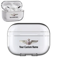 Thumbnail for Custom Name (US Air Force & Star) Designed Transparent Earphone AirPods 