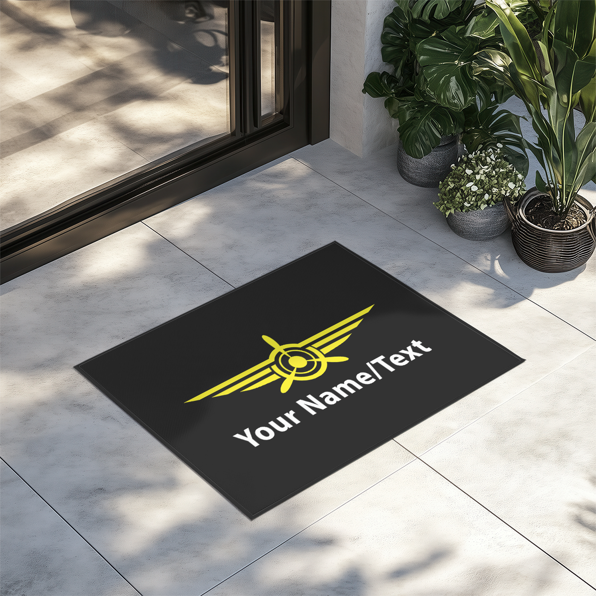 Customizable Name/Text & Badge (3) Designed Door Mats