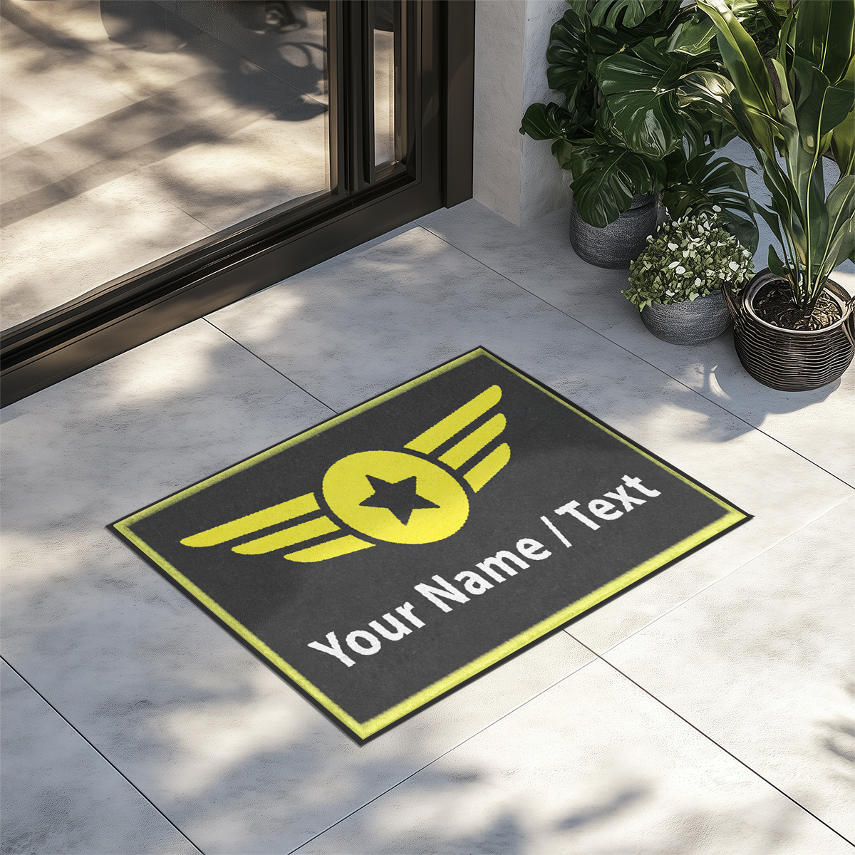 Customizable Name & "Special" Badge Designed Door Mats
