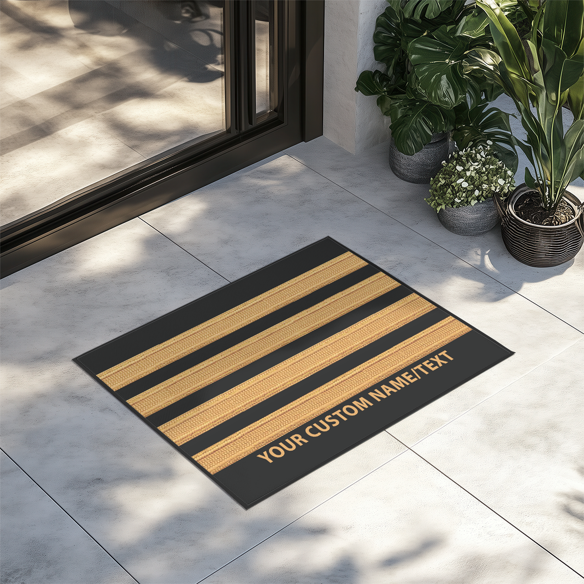 Customizable Original Golden Pilot Epaulettes (4,3,2 Lines) Designed Door Mats
