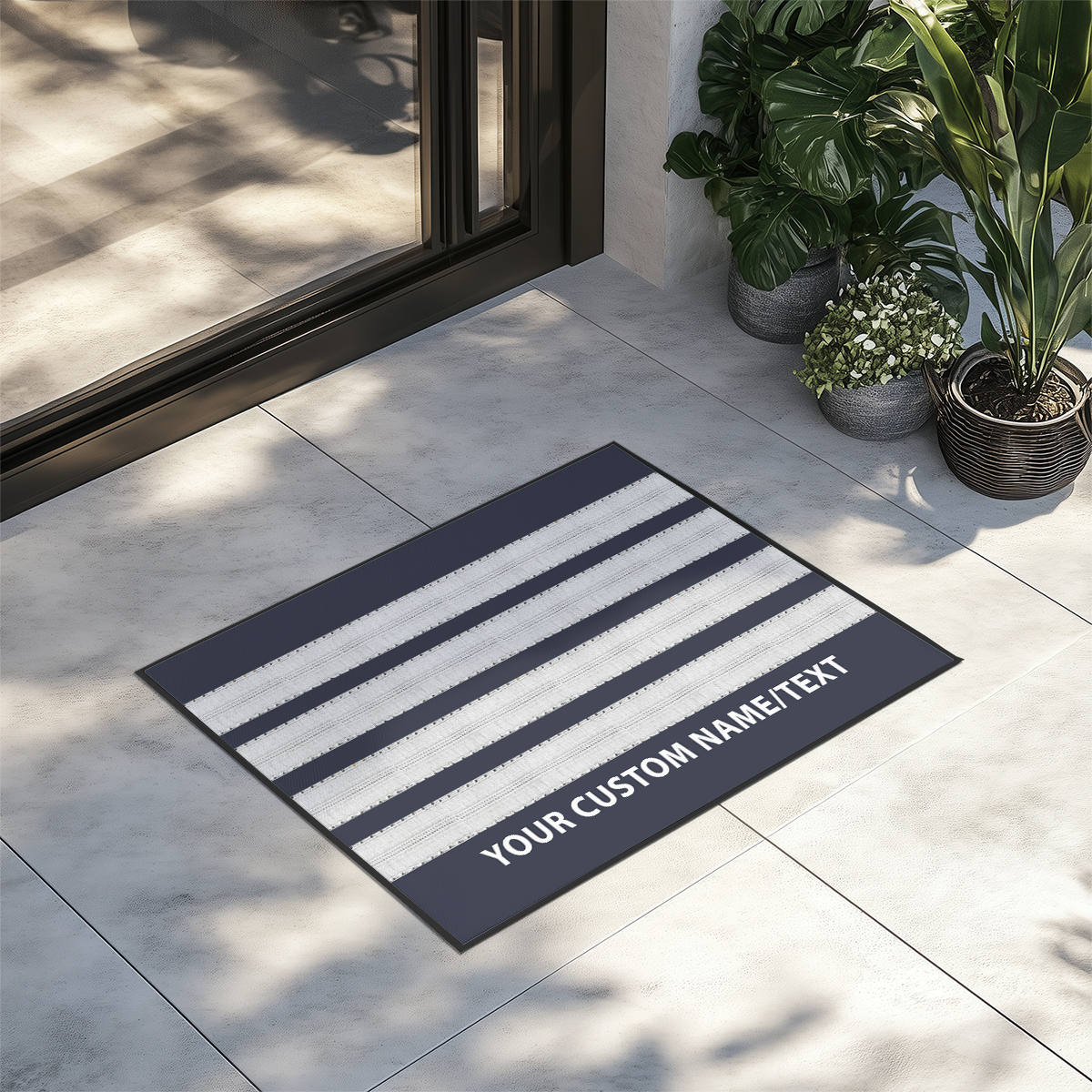 Customizable "SILVER" Pilot Epaulettes (4,3,2 Lines) Designed Door Mats