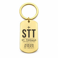 Thumbnail for Cyril E. King Airport STT — St. Thomas - Key Chain - Original Design - Gold