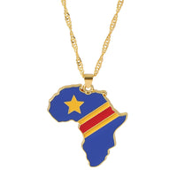 Thumbnail for D.R.Congo  Map Flag Necklace