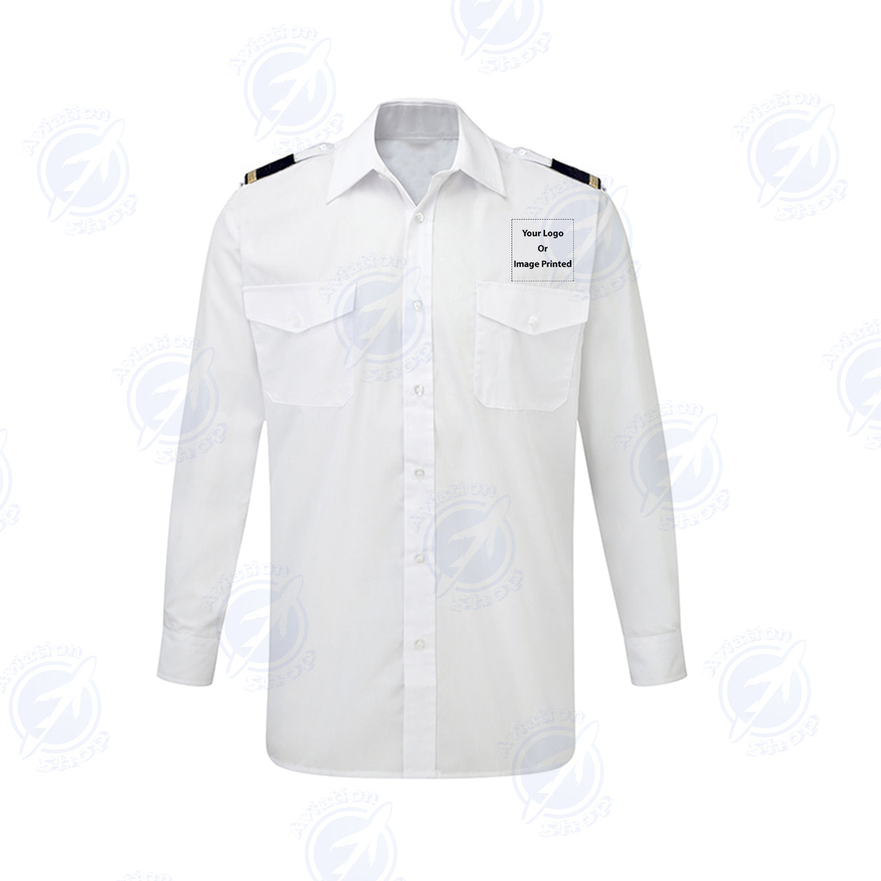Custom Design Image Logo Designed Long Sleeve Pilot Shirts