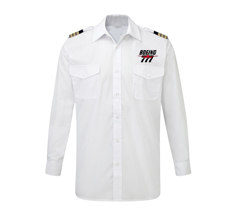 Amazing Boeing 777 Designed Long Sleeve Pilot Shirts