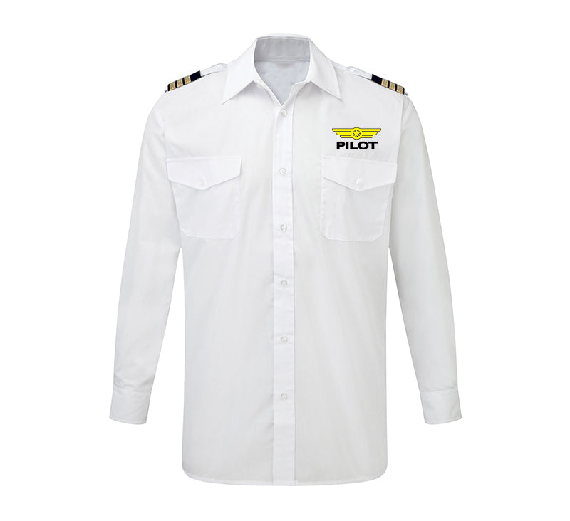 Pilot & Badge Designed Long Sleeve Pilot Shirts