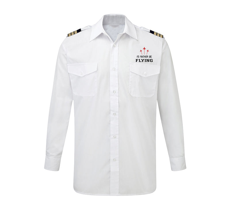 I'D Rather Be Flying Designed Long Sleeve Pilot Shirts