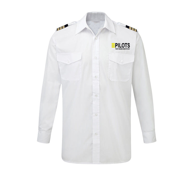 Pilots They Know How To Fly Designed Long Sleeve Pilot Shirts