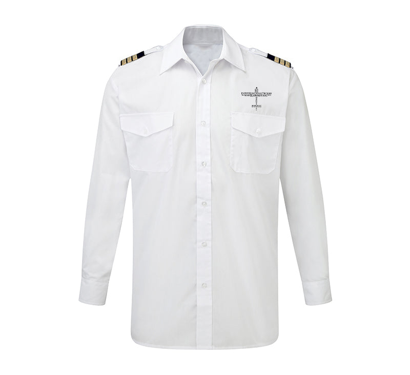 Propeller Shape Aviation Alphabet Designed Long Sleeve Pilot Shirts