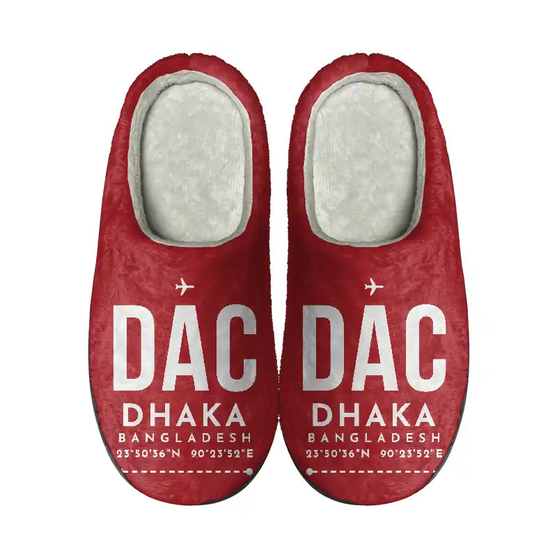 Hazrat Shahjalal International Airport Dhaka (DAC) Slippers & Flip Flops - Slippers - Cotton - Code - Same - Red