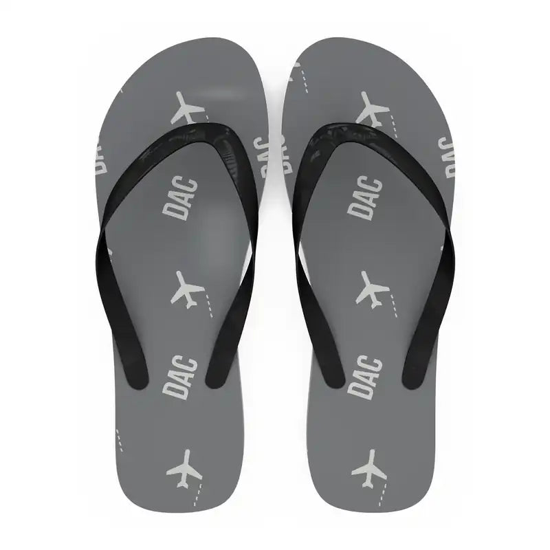 Hazrat Shahjalal International Airport Dhaka (DAC) Slippers & Flip Flops - Slippers - Flip Flops - Pattern - Gray