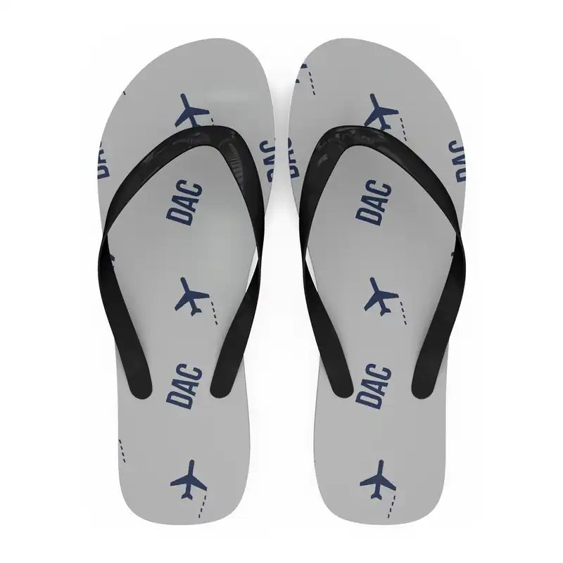 Hazrat Shahjalal International Airport Dhaka (DAC) Slippers & Flip Flops - Slippers - Flip Flops - Pattern - Light Gray